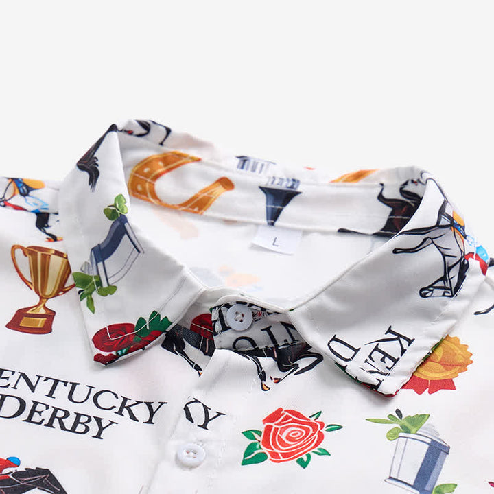 Camicia da uomo con stampa a motivi western "Run For The Roses" - image 4