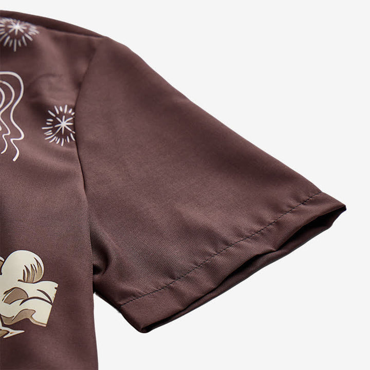 Camicia da uomo vintage con stampa luna e cielo notturno in stile cowboy - image 8