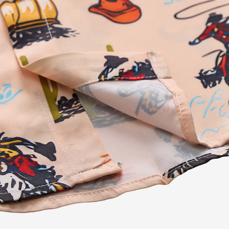 Camicia da uomo versatile con stampa integrale a tema deserto e selvaggio West. - image 6