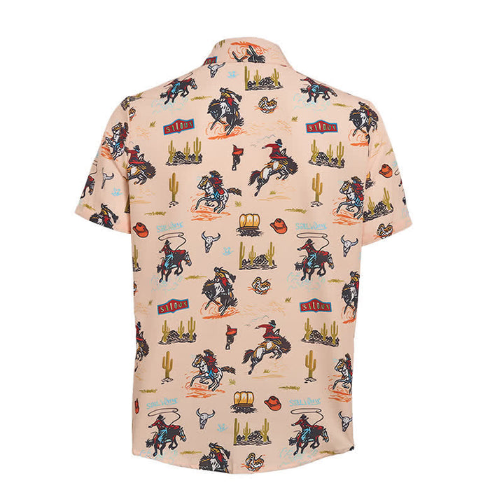 Camicia da uomo versatile con stampa integrale a tema deserto e selvaggio West. - image 9