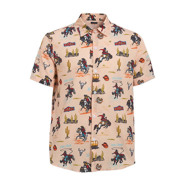 Camicia da uomo versatile con stampa integrale a tema deserto e selvaggio West. - image 8
