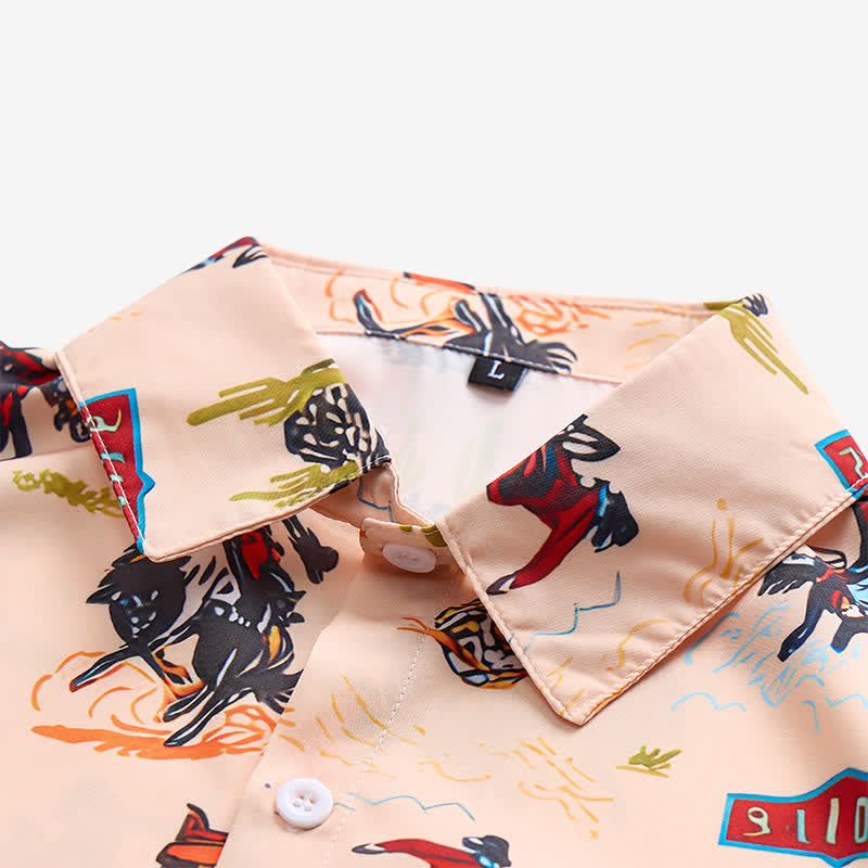 Camicia da uomo versatile con stampa integrale a tema deserto e selvaggio West. - image 4