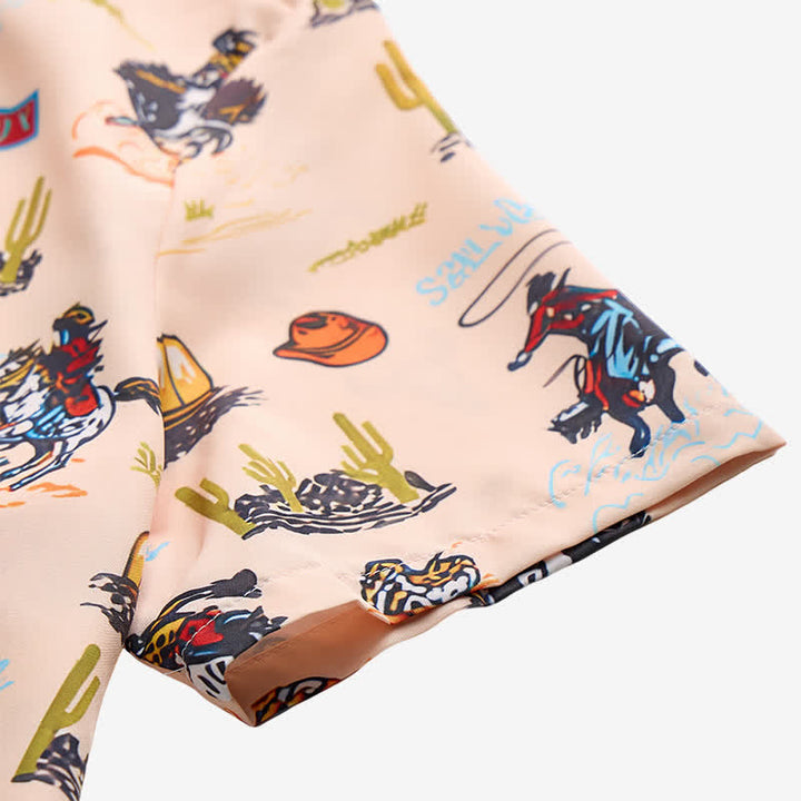 Camicia da uomo versatile con stampa integrale a tema deserto e selvaggio West. - image 7