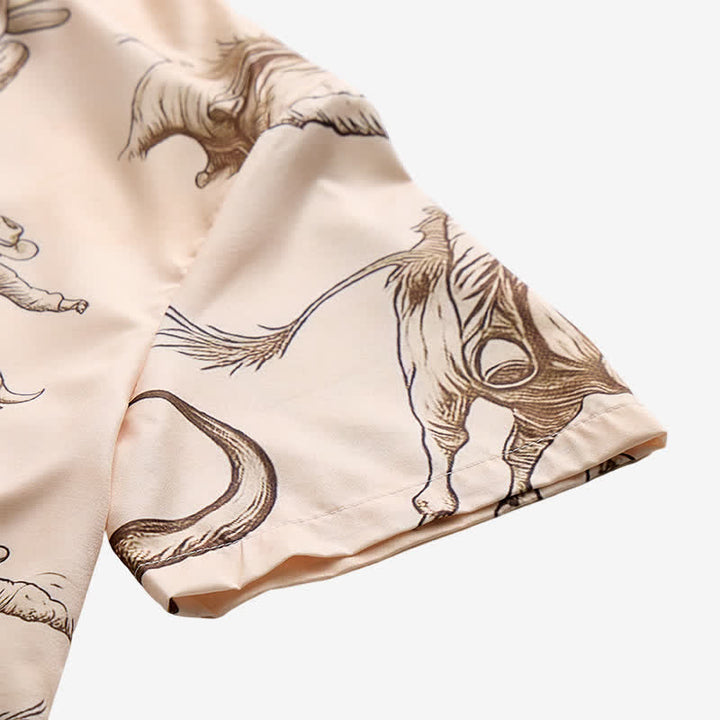 Camicia da uomo moderna retrò con stampa "Howdy Rodeo Bull Rider". - image 9