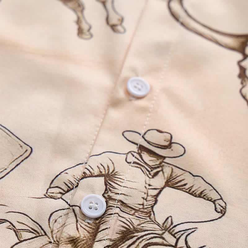 Camicia da uomo moderna retrò con stampa "Howdy Rodeo Bull Rider". - image 5