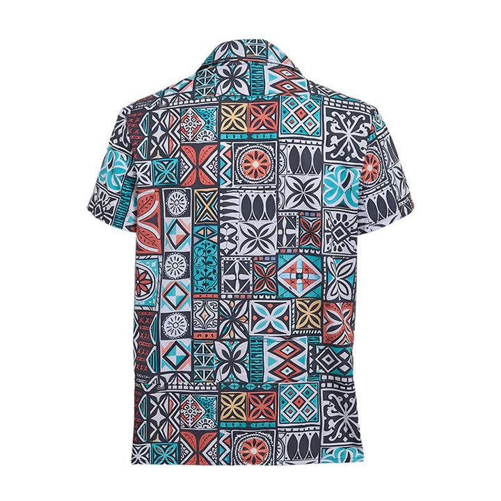 Camicia da uomo con motivo azteco patchwork audace e tribale dell'isola - image 10