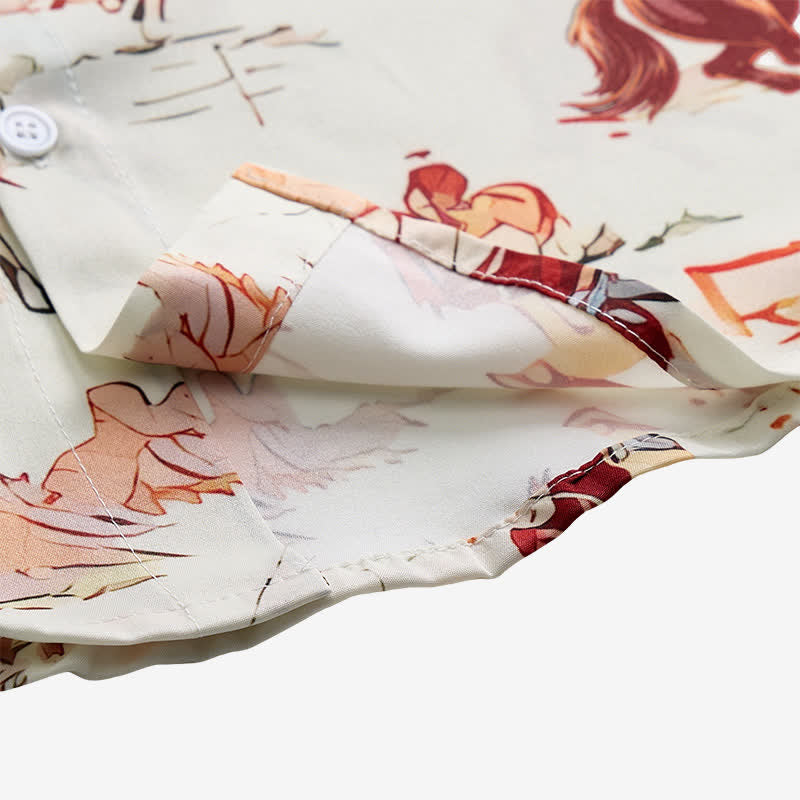 Camicia western da uomo in stile retrò con stampa di lazo e cavallo - image 8