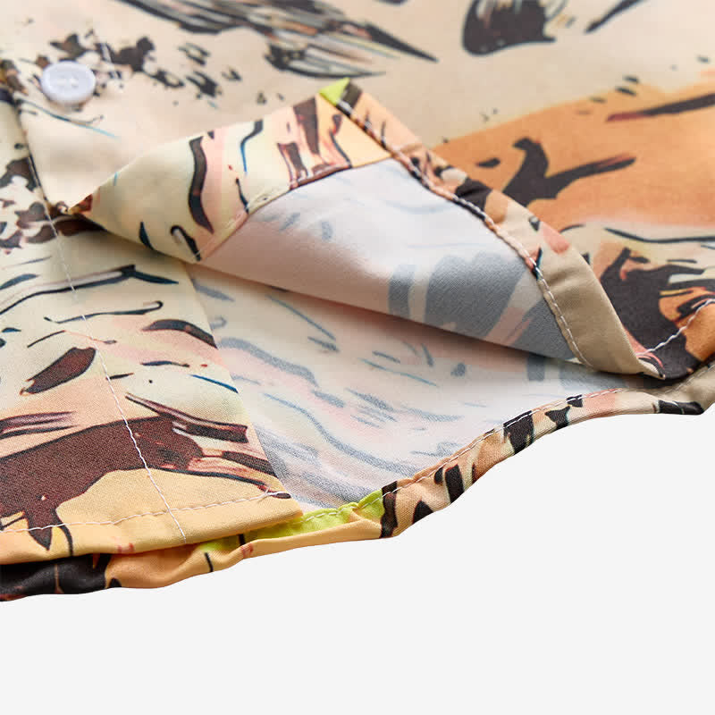 Camicia western da uomo con stampa di cowboy e cavalli in stile retrò a fumetti - image 7