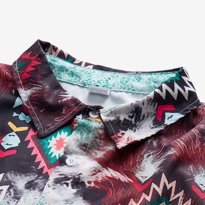 Camicia western da uomo con stampa tribale a teschio di longhorn - image 4