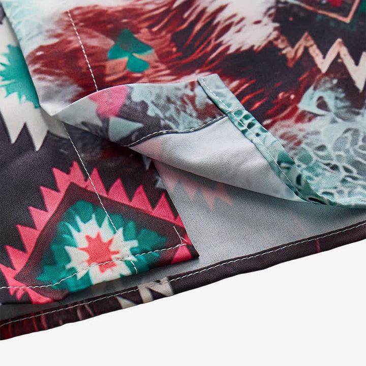 Camicia western da uomo con stampa tribale a teschio di longhorn - image 7