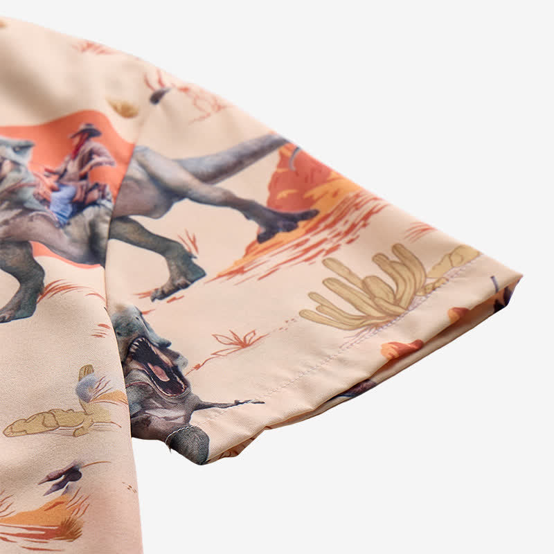 Camicia da uomo con stampa a tema Far West con dinosauro cavaliere - image 8