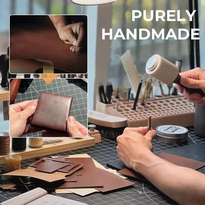 Portafoglio compatto e multifunzionale in pelle con mini scomparto per penna. - image 7