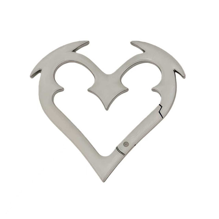 Portachiavi fai da te con anello a molla in metallo resistente a forma di cuore d'angelo - Argento vintage - image 4