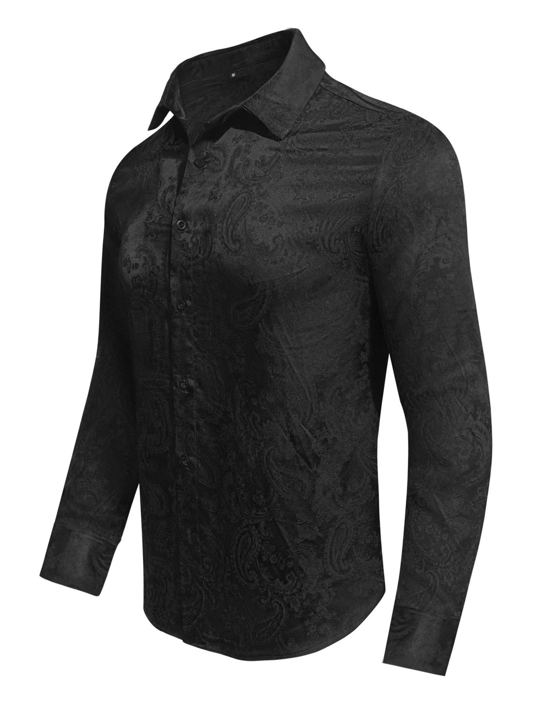 Camicia da sposo da uomo in raso jacquard con motivo paisley in stile retrò britannico - image 9