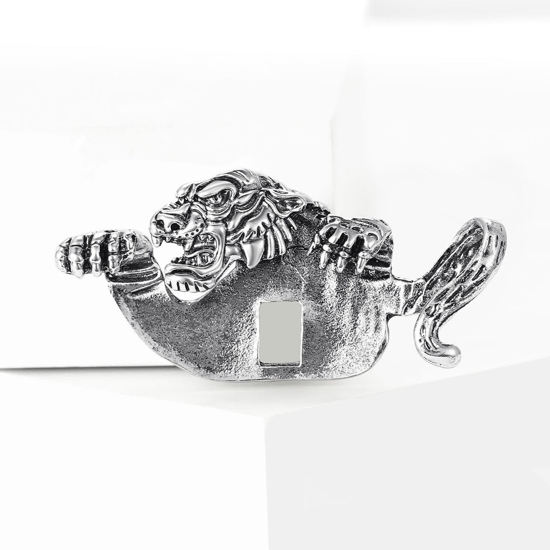 Porta fazzoletto da taschino con tigre feroce che sbircia - image 3
