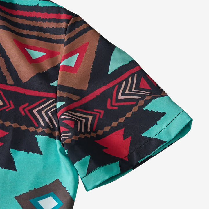 Camicia da uomo in stile western con stampa geometrica azteca in stile retrò del sud-ovest americano - image 8