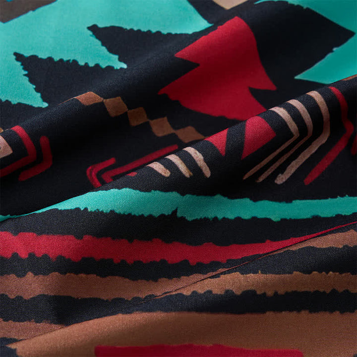 Camicia da uomo in stile western con stampa geometrica azteca in stile retrò del sud-ovest americano - image 6