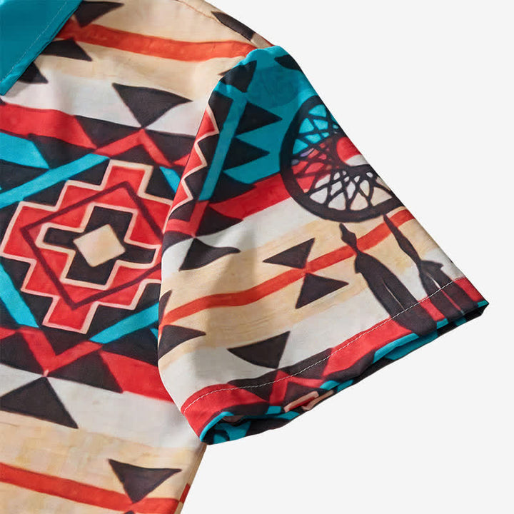 Camicia da uomo con motivo azteco e acchiappasogni in stile sud-occidentale - image 7