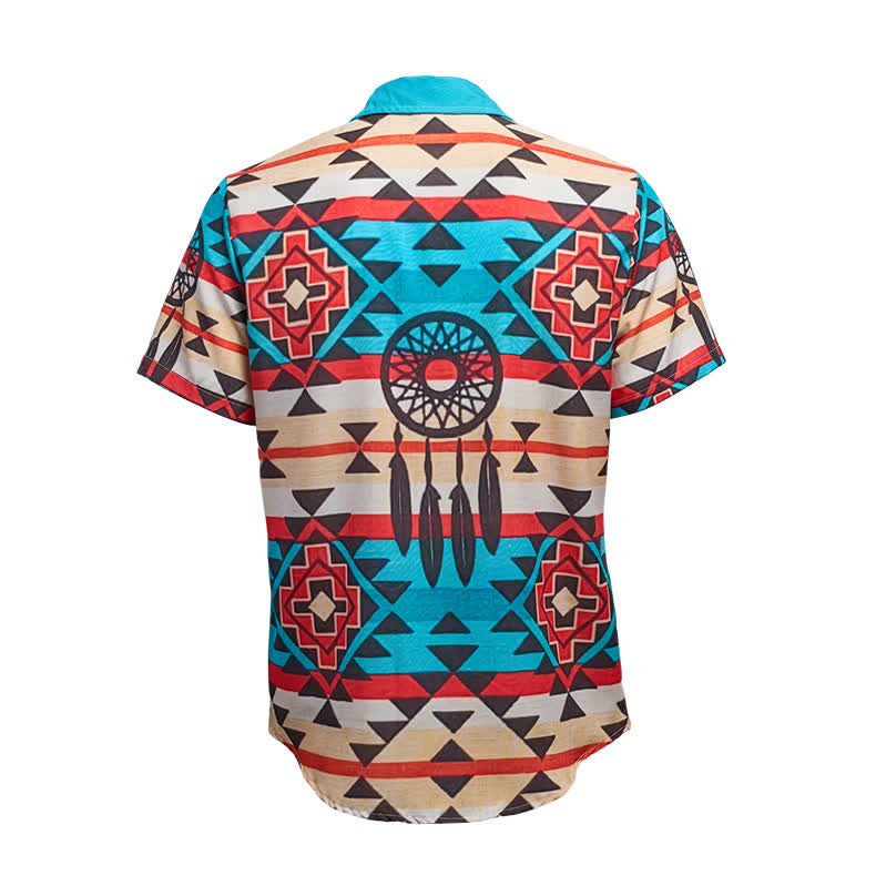 Camicia da uomo con motivo azteco e acchiappasogni in stile sud-occidentale - image 9
