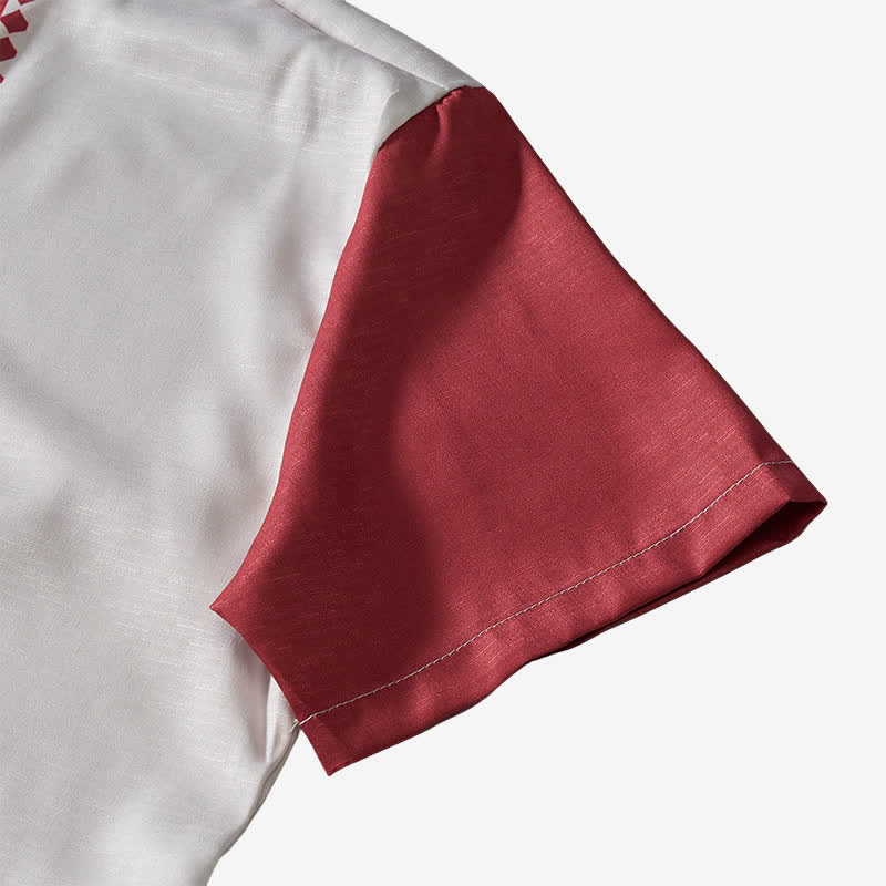 Camicia etnica estiva da uomo con patchwork, ispirata al sud-ovest americano. - image 8