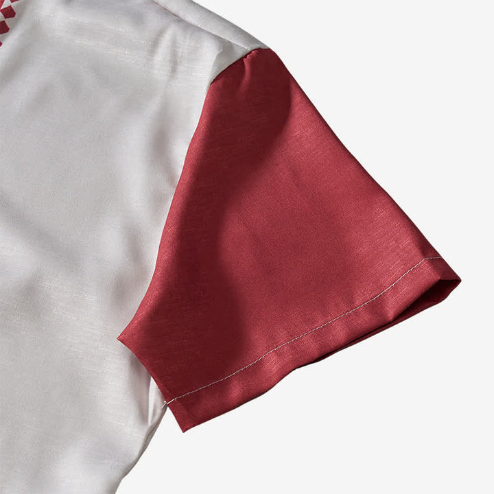 Camicia etnica estiva da uomo con patchwork, ispirata al sud-ovest americano. - image 8