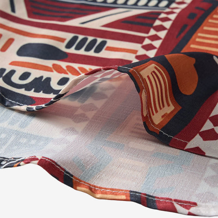 Camicia etnica estiva da uomo con patchwork, ispirata al sud-ovest americano. - image 7