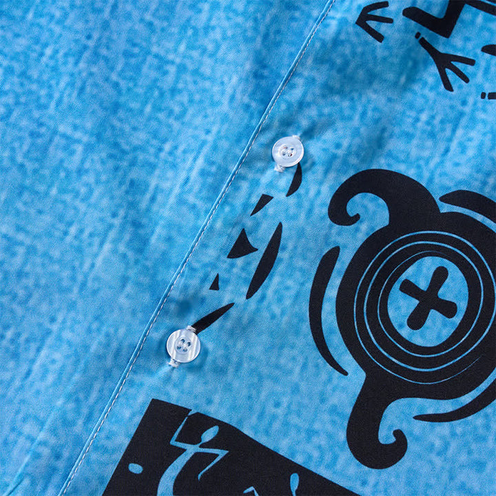 Camicia etnica da uomo con stampa ispirata all'arte rupestre del sud-ovest - image 5
