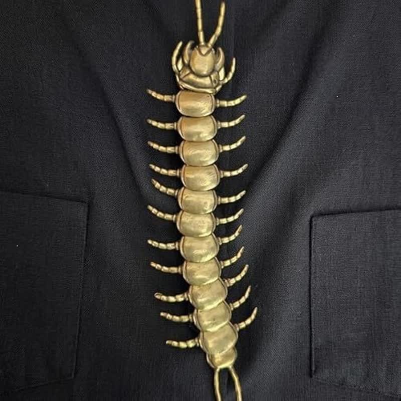 Copribottoni per camicia a scatto con millepiedi articolato in stile gotico - Oro - image 0