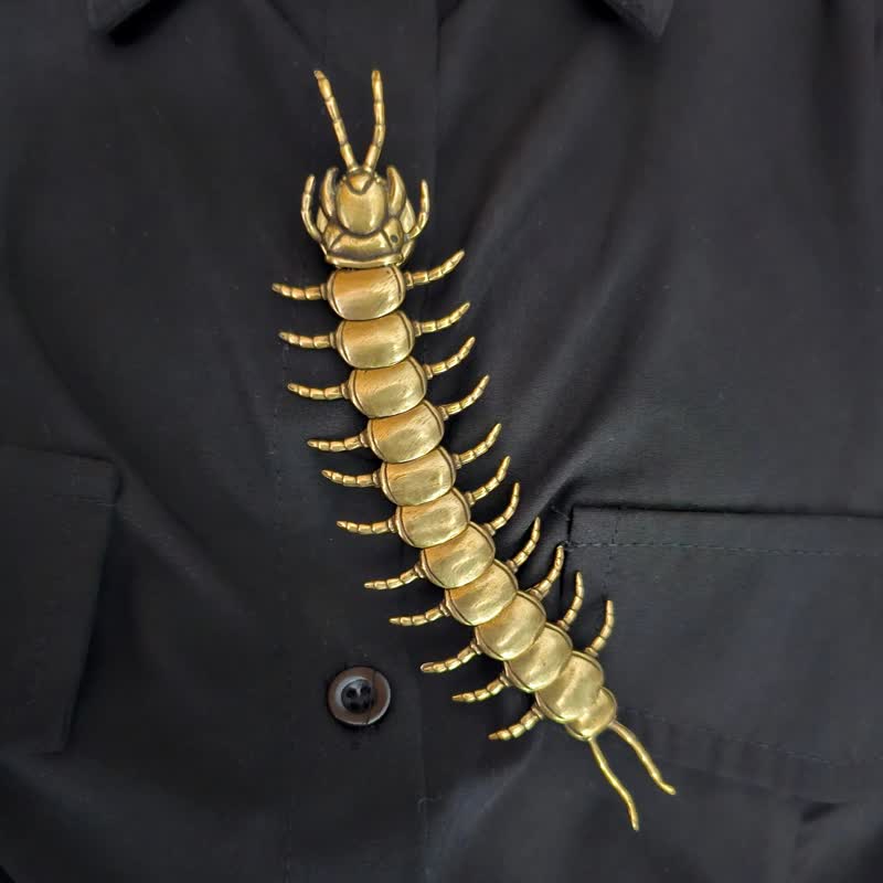 Copribottoni per camicia a scatto con millepiedi articolato in stile gotico - image 3