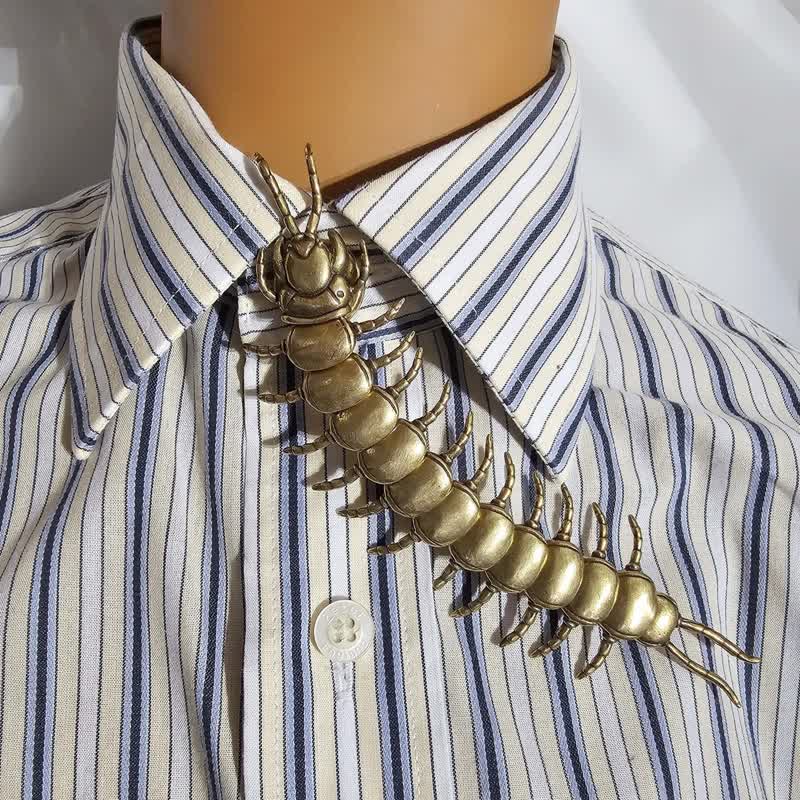 Copribottoni per camicia a scatto con millepiedi articolato in stile gotico - image 2