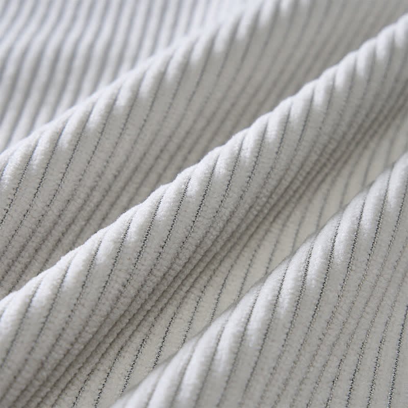 Camicia da uomo in velluto a coste blu e bianca con blocchi di colore. - image 6