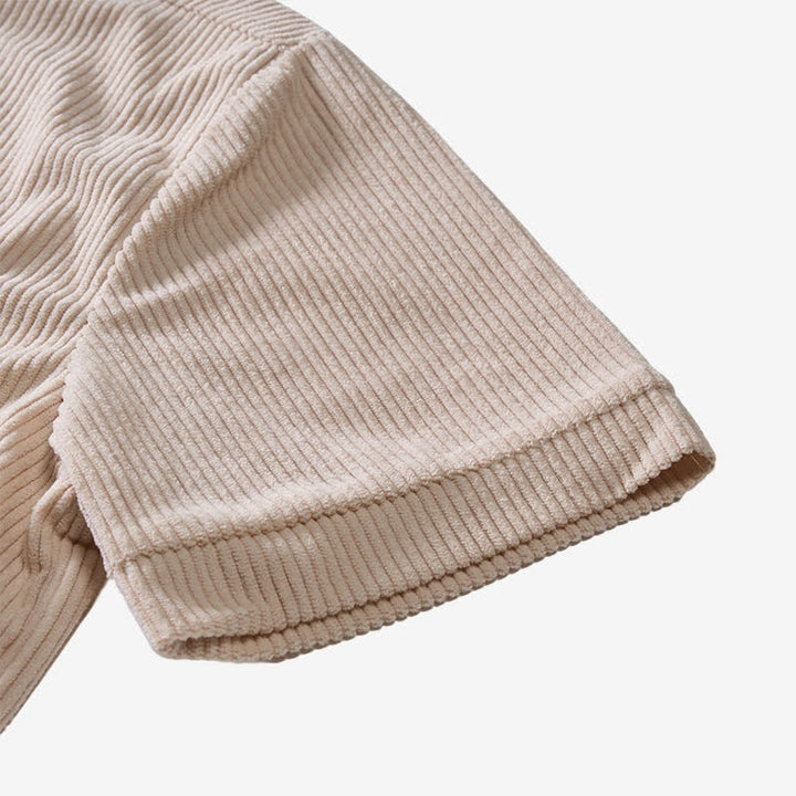 Camicia da lavoro da uomo in velluto a coste con due tasche sul petto, tinta unita. - image 12