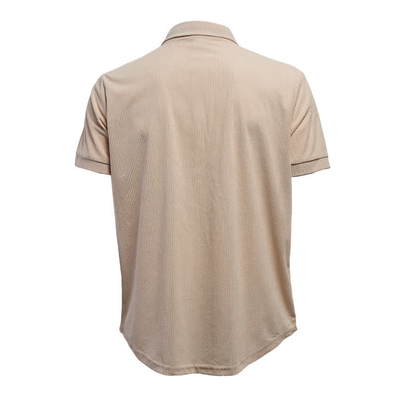 Camicia da lavoro da uomo in velluto a coste con due tasche sul petto, tinta unita. - image 14