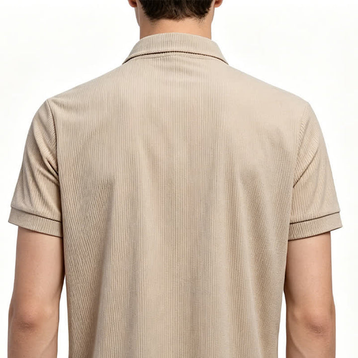 Camicia da lavoro da uomo in velluto a coste con due tasche sul petto, tinta unita. - image 2