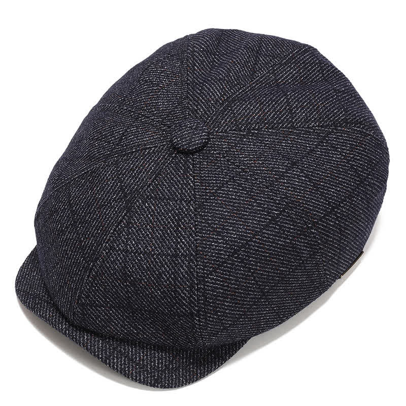 Classico berretto piatto da giornalaio con paraorecchie - Blu Nero - Regolabile (circa 22"-23 5/8") - image 13