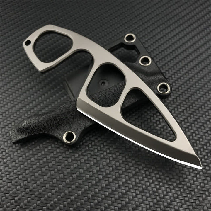 Coltello ultraleggero con design scheletrato, strumento EDC con fodero - Grigio - image 0