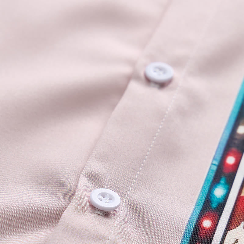 Camicia da uomo a maniche corte, casual e ampia, con stampa di cavalli in stile western. - image 6