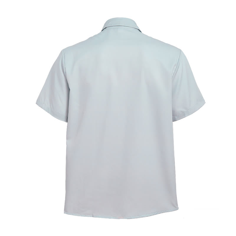Camicia casual da uomo a maniche corte con stampa cowboy verde lazo - image 10