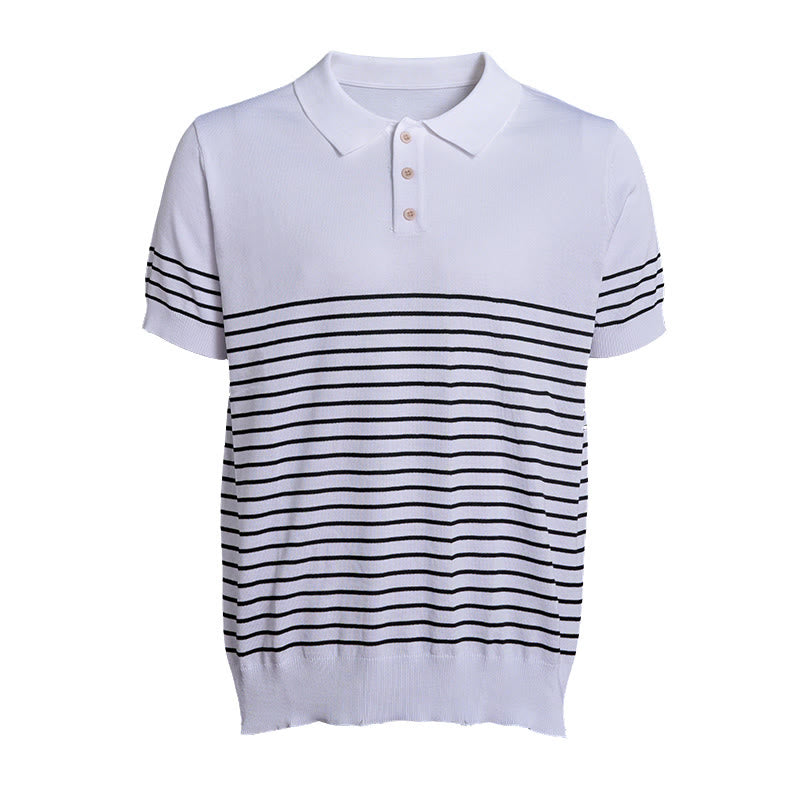 Polo da uomo a maniche corte a righe, vestibilità regolare. - image 11