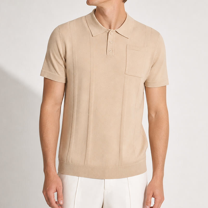 Polo da uomo a righe verticali, casual, per tutti i giorni. - image 1