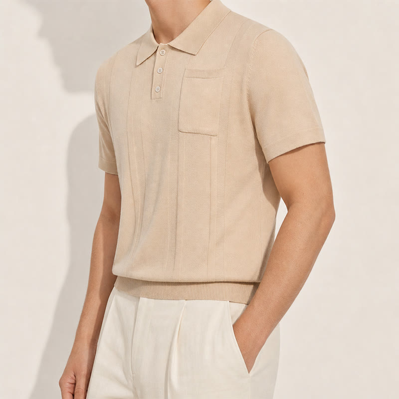 Polo da uomo a righe verticali, casual, per tutti i giorni. - image 2