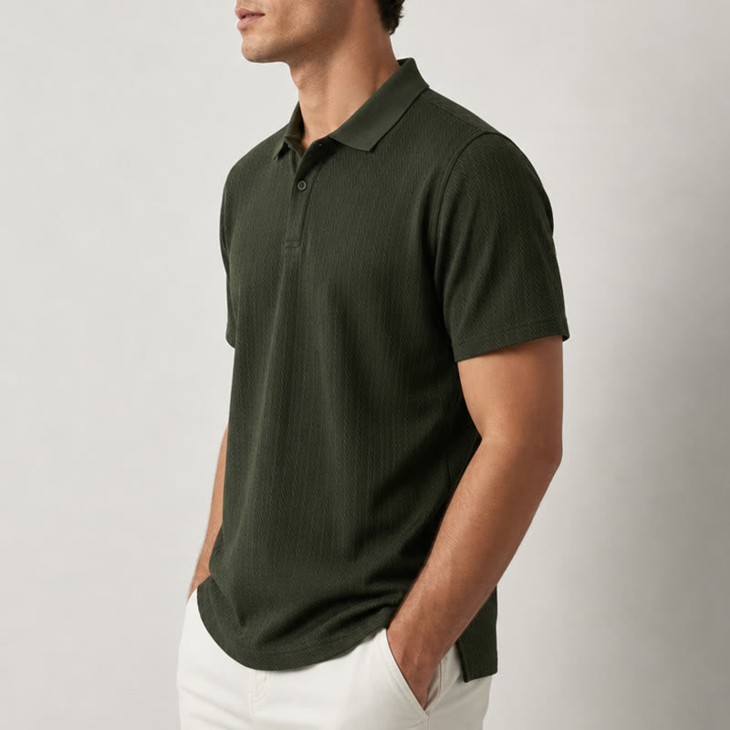 Polo da uomo in maglia traspirante e testurizzata, vestibilità comoda e casual. - image 2