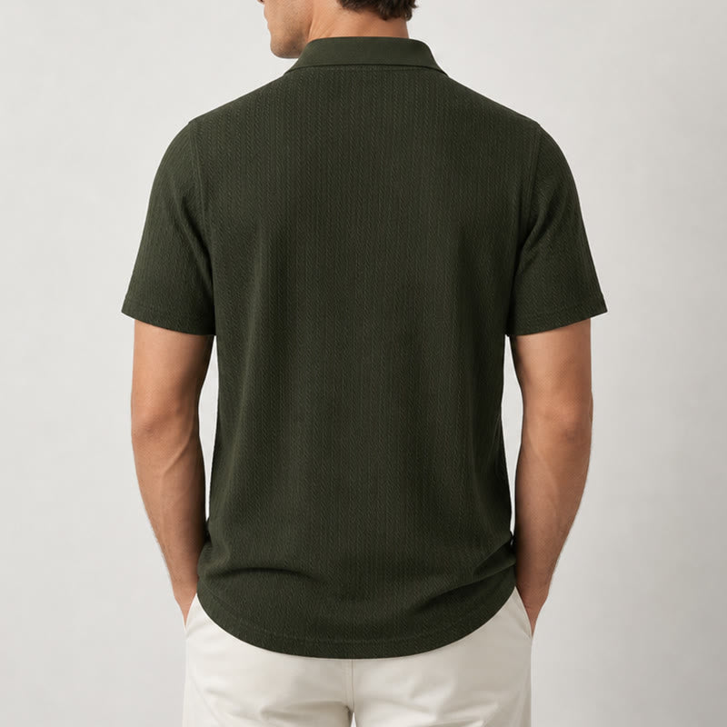 Polo da uomo in maglia traspirante e testurizzata, vestibilità comoda e casual. - image 3