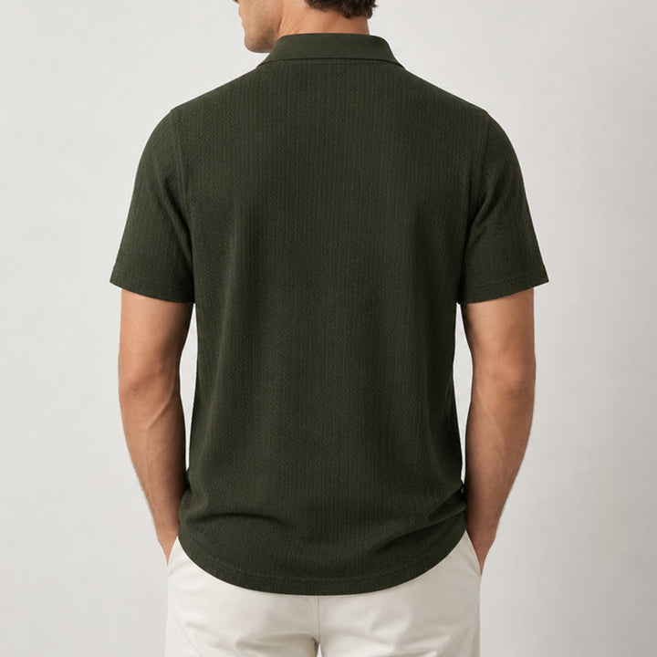 Polo da uomo in maglia traspirante e testurizzata, vestibilità comoda e casual. - image 3