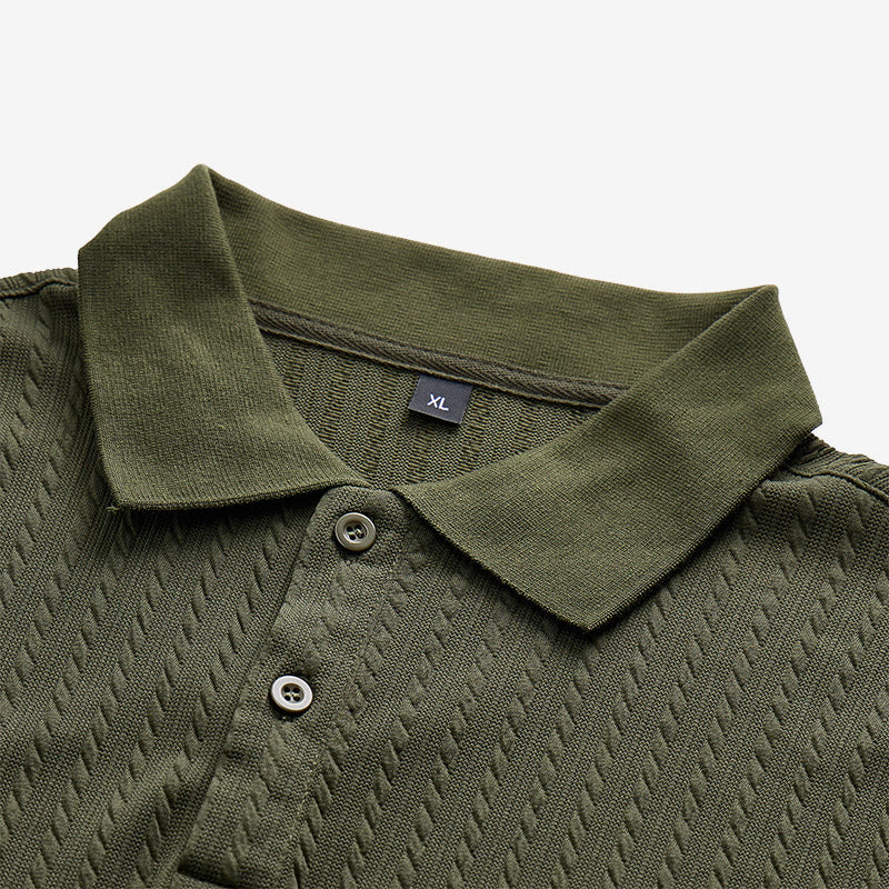Polo da uomo in maglia traspirante e testurizzata, vestibilità comoda e casual. - image 10