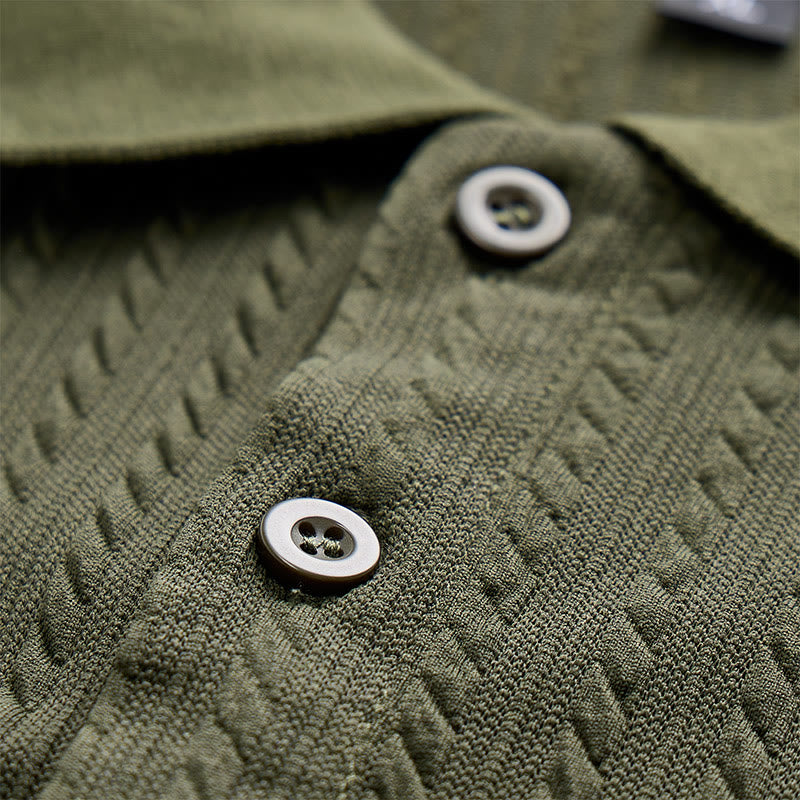 Polo da uomo in maglia traspirante e testurizzata, vestibilità comoda e casual. - image 11