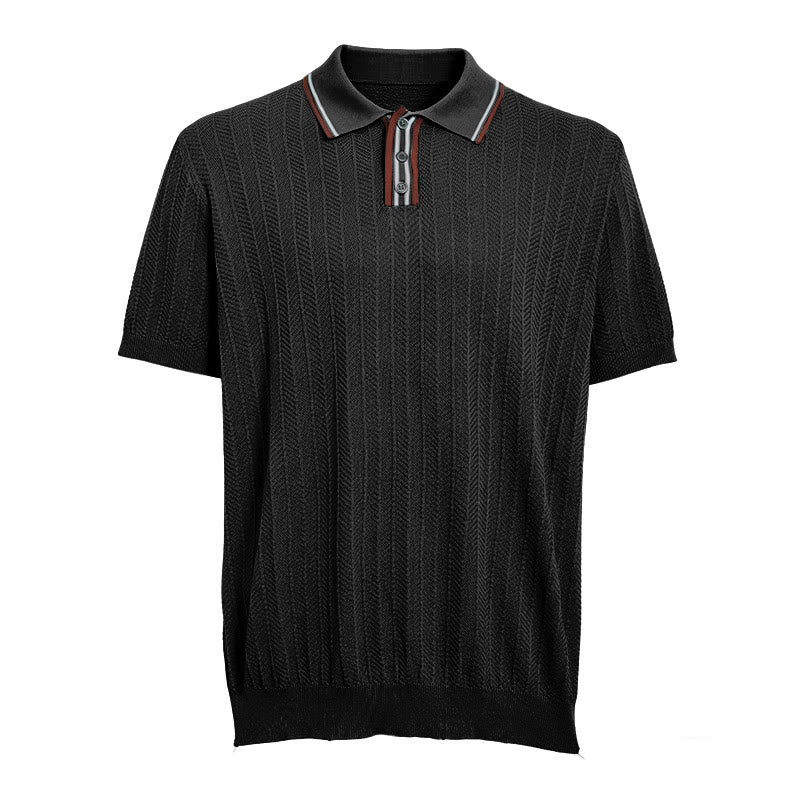 Polo da uomo a maniche corte con colletto a contrasto - image 12