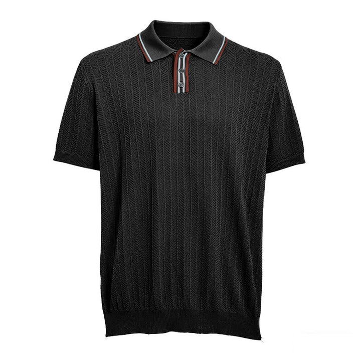 Polo da uomo a maniche corte con colletto a contrasto - image 12
