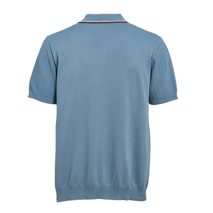 Polo da uomo a maniche corte con colletto a contrasto - image 10