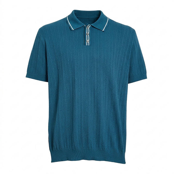 Polo da uomo a maniche corte con colletto a contrasto - image 11